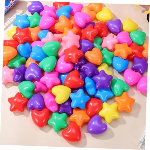 LRXIYODE 100 Stück Teiliges Stern und Herzförmige Ozeanbälle Kunststoff für Ballpools Partyspielzeug Indoor Outdoor Dekorative Spielbälle für Spielzelte und Spielbereiche von LRXIYODE