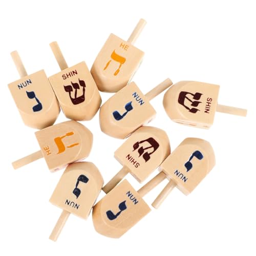 LRXIYODE 10Stücke Teiliges Holz Dreidel Set für Chanukka Klassisches Visuellen Wahrnehmung bei Kindern Partydekoration und Geschenkidee für Feiertage Langlebig LRXIYODE 10Stücke Teiliges Holz Dreidel Set für Chanukka Klassisches Visuellen Wahrnehmung bei Kindern Partydekoration und Geschenkidee für Feiertage Langlebig von LRXIYODE