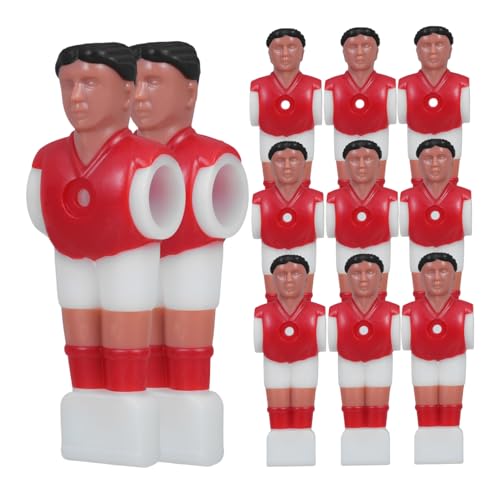 LRXIYODE 11 Stück Teiliges Tischfußball Ersatzspieler Figuren Rot schwarz Kleine Fußballmänner aus Robustem Kunststoff Kompatibel mit Standard Kickertischen Leicht zu Montieren und von LRXIYODE