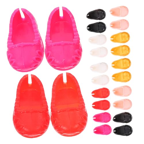 LRXIYODE 12 Paare Schuhe Schuhe Damenpuppe Schuhe DIY Puppen Schuhe Puppenfiguren Puppenschuhe zum Basteln Spielzeugschuhe Miniaturschuh Mini-Schuhe selber Machen Plastik von LRXIYODE