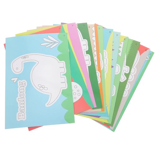 LRXIYODE 12 Stück Dinosaurier Puzzle Sticker Teilig Buntes DIY Tierpuzzle für Denkvermögen Hand Auge Koordination und Kognitivem Lernen für Party Favors von LRXIYODE