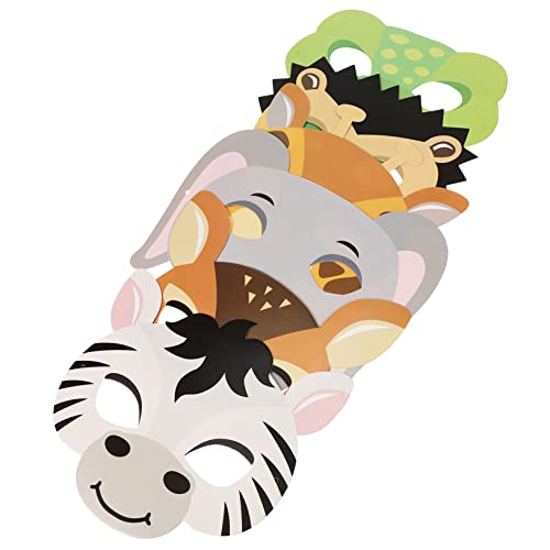 LRXIYODE 12 Stück Maske Party Karikatur über Nacht lustig Gesicht halloween halllowen hlloween hslloween animanimals the animals tierisch nicturnal animals hallowen masks toy Papier von LRXIYODE