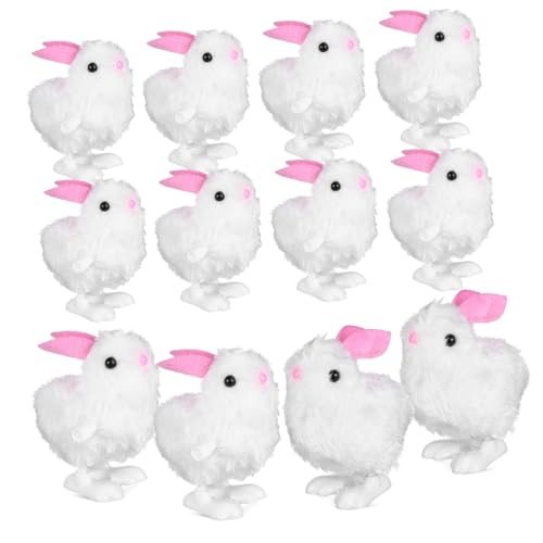 LRXIYODE 12 Stück Plüschtier Kleiner Ausgestopfter Hase Kaninchen Uhrwerk-hase Springender Hase Hüpfen Geburtstag Hasenspielzeug Aufziehen Kleiner Hase Hüpfspielzeug Zum Aufziehen Plastik von LRXIYODE