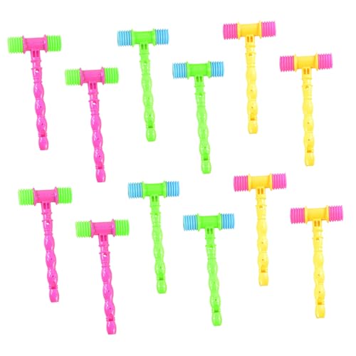 LRXIYODE 12 Stück Teiliges Hammer aus Kunststoff mit Soundfunktion Bunte Kinderklopfhämmer für Kleinkinder Geeignet als Party und Outdoor für Jungen und Mädchen Zufällige Zufällige Farbe von LRXIYODE