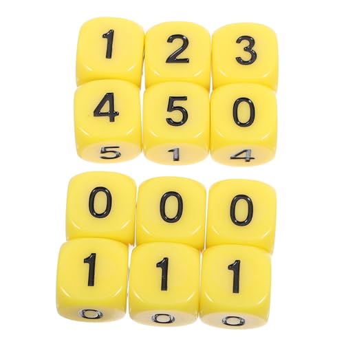 LRXIYODE 12 Stück Teiliges Kleine Seitige Zahlenwürfel Leichtes Kunststoffspiel Glatte Oberfläche Kompakt und Tragbar als Spielzubehör für Brettspiele und Lernspiele von LRXIYODE