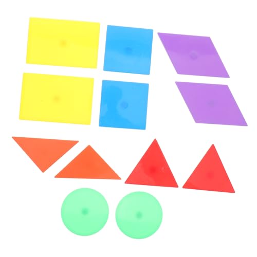 LRXIYODE 12 Stück Teiliges Magnetisches für Bunte Lernspielzeuge zum Formen Sortieren und Farberkennung Kreis Gleichseitigem und Rechtwinkligem Dreieck Rechteck Parallelogramm von LRXIYODE