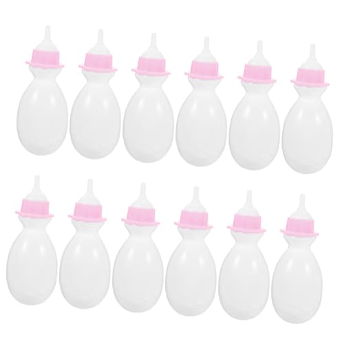 LRXIYODE 12 Stück Teiliges Mini Babyflaschen Realistisch Gestaltete Puppenmilchflaschen aus Robustem Kunststoff Shower Gastgeschenke für Puppenfans von LRXIYODE