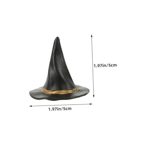 LRXIYODE 12 Stück Teiliges Mini Hexenhut Schwarz für DIY Halloween Dekorationen Puppenhaus Miniatur Hexenhüte Basteln Festliche Party Deko Zubehör für Halloween Atmosphäre von LRXIYODE