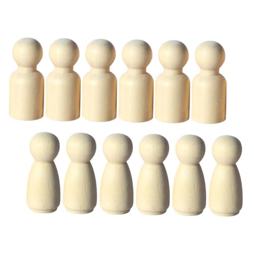 LRXIYODE 12 Stück Teiliges Mini Holzpuppen für Mikro Landschaften Handgefertigte Bemalbare Holzfiguren Vielseitig für Sandtisch dekor und Puppenhaus DIY Je Männliche und Weibliche Figuren von LRXIYODE