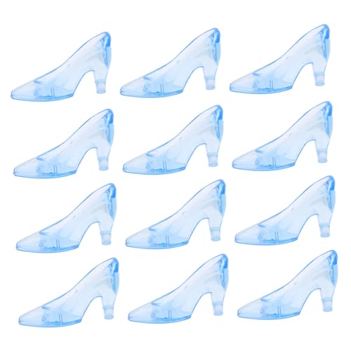 LRXIYODE 12 Stück Teiliges Mini Kristallschuhe aus Transparentem Acryl Dekorative Prinzessin High Heels Stabile und Sichere Desktop Accessoires für Kreative DIY Wohnkultur von LRXIYODE