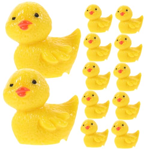 LRXIYODE 12 Stück Teiliges Mini Resin Enten Kleine Niedliche Tierfiguren für Miniaturgarten und Mooslandschaft Langlebige Harz Dekorationen mit Niedlichem Cartoon Design für DIY Garten und von LRXIYODE