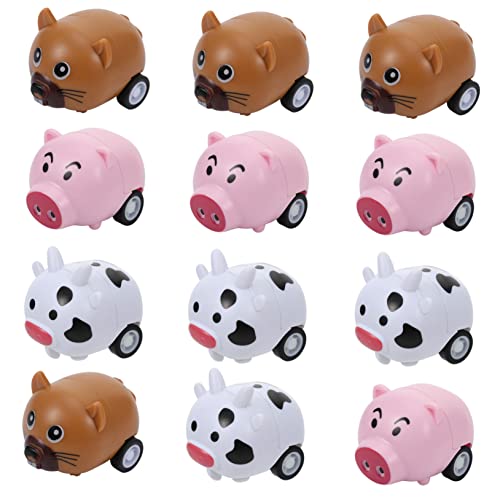 LRXIYODE 12 Stück Teiliges Mini Rückziehauto Set Spielzeugautos Lernspielzeug Bunte Kunststoff Fahrzeuge für Jungen und Mädchen zum Ziehen Batterien von LRXIYODE