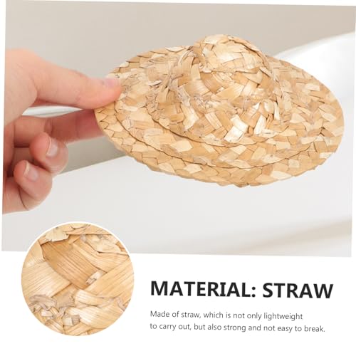LRXIYODE 12 Stück Teiliges Mini Strohhut aus Langlebigem Material Handgefertigt Kompakt und Leicht als Puppenzubehör für DIY Dekoration Figurenkostüme und Kreative Bastelprojekte von LRXIYODE