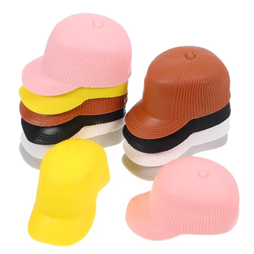 LRXIYODE 12 Stück Teiliges Miniatur Doll Cap Kleine Uv Sommermütze aus Kunststoff Vielseitiger Puppenhut als Foto Requisite und DIY Deko für Bastelprojekte und Kleine Babypuppen von LRXIYODE
