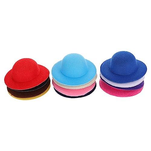 LRXIYODE 12 Stück Teiliges Miniatur Filzhut Bunte Kleine Puppenhüte für Miniaturhäuser Dekoration Foto Requisiten Vielseitig Verwendbar von LRXIYODE