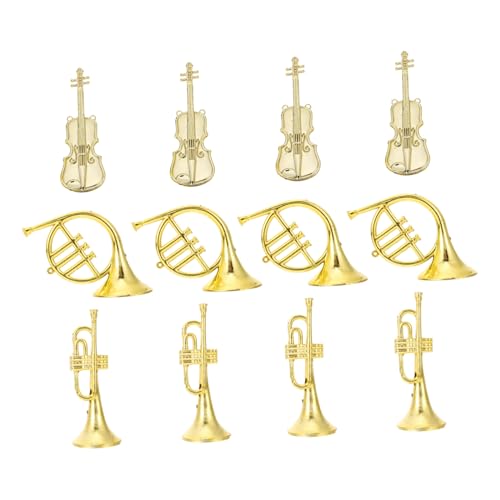 LRXIYODE 12 Stück Teiliges Miniatur Musikinstrument Weihnachtsdeko DIY mit Streichinstrument Waldhorn und Posaune Goldfarbene Sammelfiguren für Weihnachtsbaum Bastelzubehör für Familien LRXIYODE 12 Stück Teiliges Miniatur Musikinstrument Weihnachtsdeko DIY mit Streichinstrument Waldhorn und Posaune Goldfarbene Sammelfiguren für Weihnachtsbaum Bastelzubehör für Familien von LRXIYODE