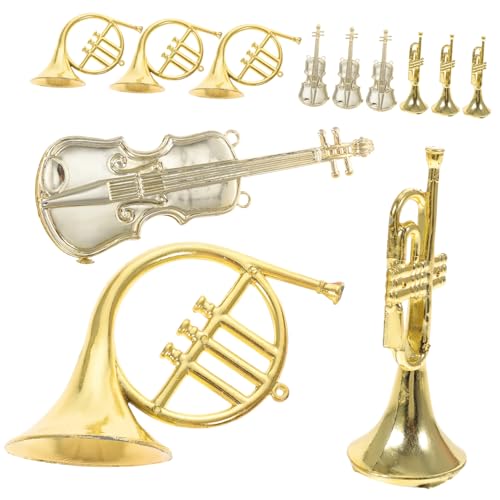LRXIYODE 12 Stück Teiliges Miniatur Weihnachtsbaumdekorationen mit Musik Instrumenten aus Kunststoff Inklusive Goldener Miniatur Violine Gerader und Gebogener Horn Leicht Basteln Geeignet LRXIYODE 12 Stück Teiliges Miniatur Weihnachtsbaumdekorationen mit Musik Instrumenten aus Kunststoff Inklusive Goldener Miniatur Violine Gerader und Gebogener Horn Leicht Basteln Geeignet von LRXIYODE