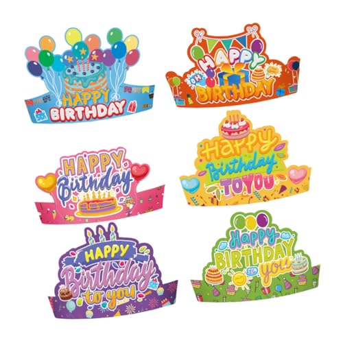 LRXIYODE 12 Stück Teiliges Papierkronen Set Kindergeburtstag Partyhüte Bunte Geburtstagskronen für Jungen Mädchen Dekorative Geburtstagsfeier Hüte für Kleinkinder von LRXIYODE