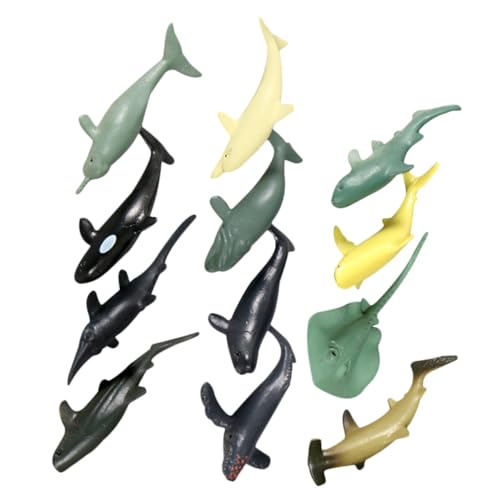 LRXIYODE 12 Stück Teiliges Simulation Meerestiere aus Hochwertigem Kunststoff Realistische Miniatur Meeresbewohner Modelle Leicht und Bruchsicher als Aquarium Deko und Lernspielzeug von LRXIYODE
