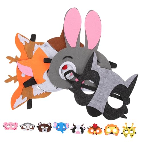 LRXIYODE 12 Stück Teiliges Tiermasken aus Filz für Lustige Cosplay Masken für Halloween und Kostümpartys Kreatives Design mit Tiermotiven B Hase Wolf LRXIYODE 12 Stück Teiliges Tiermasken aus Filz für Lustige Cosplay Masken für Halloween und Kostümpartys Kreatives Design mit Tiermotiven B Hase Wolf von LRXIYODE