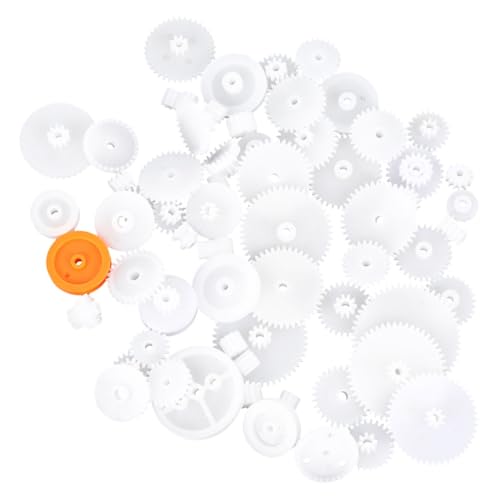 LRXIYODE 128 Stück Teiliges Kunststoff Zahnräder mit Varianten Präzise Motor Zahnräder Einzel und Doppelreihe und Riemenscheiben Robustes DIY Getriebebausatz für Modellbau Technikprojekte von LRXIYODE