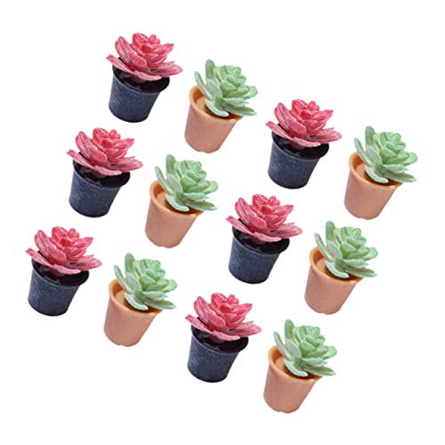 LRXIYODE 12stücke Teiliges Miniaturpflanzen Künstliche Bonsai Modelle Für Puppenhaus Deko Realistische Gartenaccessoires Für Innenräume Und Mikro-landschaften Für Wohnräume Und von LRXIYODE