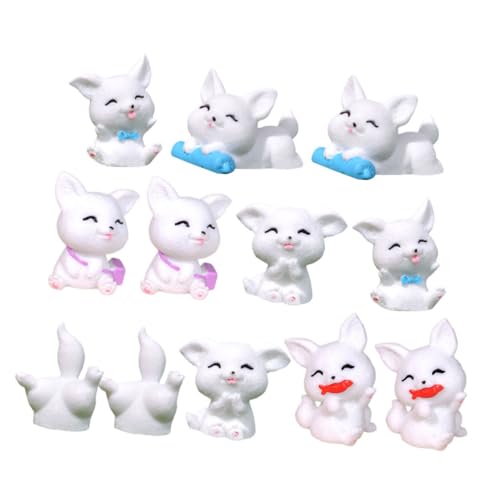 LRXIYODE 12stücke Mini-Fuchs-Figurine Aus Kunstharz Tierhandwerk Für Bonsai-Dekoration Garten-Miniatur-Fuchs-Ornamente Mikroszenen-Dekorationen Für Schreibtisch Oder Outdoor-platzierung von LRXIYODE