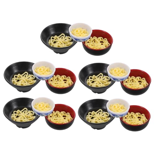 LRXIYODE 15 Stück Ramen-schüssel- Realistisches Essen Miniaturessen Für Puppenhaus Miniaturfutterspielzeug Puppenhaus Geschirr Ramen Schalen Miniatur-schüssel Prop Essen Plastik von LRXIYODE