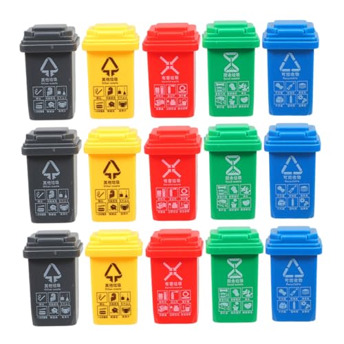 LRXIYODE 15 Stück Teiliges Mini Mülltonnen Miniatur Abfallbehälter mit Beschriftung Lernspielzeug für Puppenhaus und Umwelterziehung LRXIYODE 15 Stück Teiliges Mini Mülltonnen Miniatur Abfallbehälter mit Beschriftung Lernspielzeug für Puppenhaus und Umwelterziehung von LRXIYODE