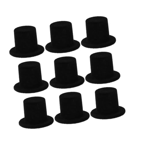 LRXIYODE 15 Stück Teiliges Mini Puppenhut aus Schwarz Flauschigem Material Dekorative Miniatur Clown und Schneemann Hüte für Bastelarbeiten DIY Puppenzubehör Vielseitige von LRXIYODE