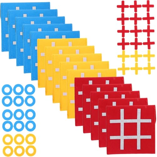 LRXIYODE 15 Stück Teiliges Mini Ticktacktoe Spielset aus Kindersicherem Filz Farbenfrohes Lernspiel für Strategisches Logisches und Problemlösung für Kindergeburtstag und Partyspaß von LRXIYODE