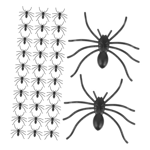 LRXIYODE 150 Stück Teiliges Realistisches Spinnenspielzeug aus Weichem Kunststoff Gruselige Halloween Deko und Streichrequisiten Kompakt und Leicht für Drinnen und Draußen Authentische von LRXIYODE