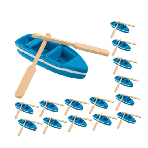 LRXIYODE 16 Satz Teiliges Miniatur-Ruderboot Harz mit Doppelpaddeln DIY-Mikro-Landschaftsschmuck für Küsten-Dekoration für kreative Meeres-Szenen Familienbasteln und Heimdeko von LRXIYODE