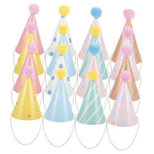 LRXIYODE 16 Stück Geburtstagshüte Aus Papier Party Requisiten Für Geburtstagsfeiern Pastellfarbene Partyhüte Partyhüte Für Geburtstagsfeiern Bunte Kegelhüte Süße Bommelhüte LRXIYODE 16 Stück Geburtstagshüte Aus Papier Party Requisiten Für Geburtstagsfeiern Pastellfarbene Partyhüte Partyhüte Für Geburtstagsfeiern Bunte Kegelhüte Süße Bommelhüte von LRXIYODE