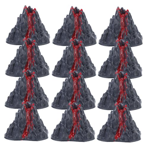 LRXIYODE 16 Stück Teiliges Miniatur Berg Modell mit Lebensechtem Lava Optik Kunststoff Tischdekoration für Dinosaurier Landschaft Tragbares Langlebiges Bergspielzeug für Prähistorische von LRXIYODE