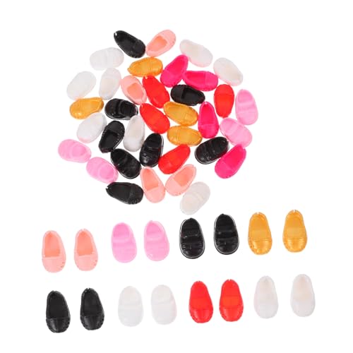 LRXIYODE 18 Paar Süße Puppenschuhe, Mini-Hausschuhe, Zubehör Zum Ersetzen Und Ankleiden Von Puppenspielzeug, Cartoon-Hausschuhe, Kunststoff-schuhteile von LRXIYODE