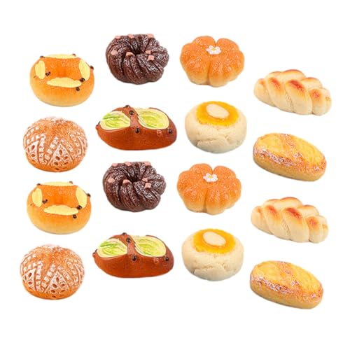LRXIYODE 18 Stück Miniatur Brot Modell Teiliges aus Hochwertigem Resin Realistische Simulation für Puppenhaus Dekoration Langlebig und Farbenfroh Sammlerstück von LRXIYODE