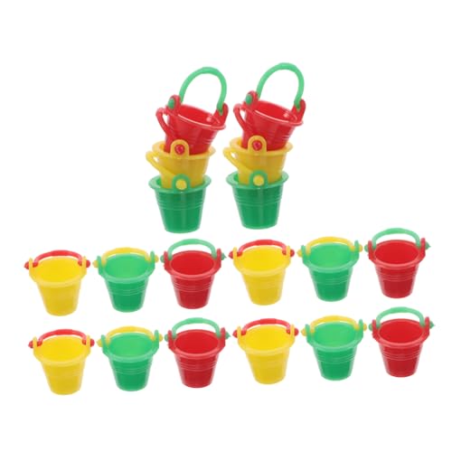 LRXIYODE 18 Stück Teiliges Miniatur Eimer Mini Plastik Strand Eimer Dekor für Puppenhaus Mikro Landschaft Deko Kleine Wassereimer für Mini Garten Szenen von LRXIYODE