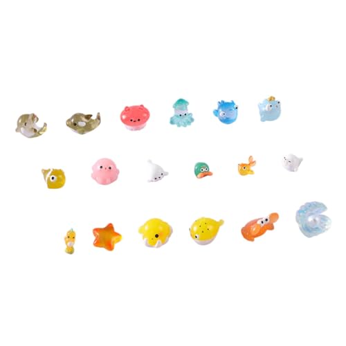 LRXIYODE 18 Stück Teiliges Miniatur Meerestiere Figuren aus Kunstharz Zarte Ozeanische Dekorationen für Aquarium Terrarien und Kreative DIY projekte Stabile Farbechte Tierfiguren als von LRXIYODE