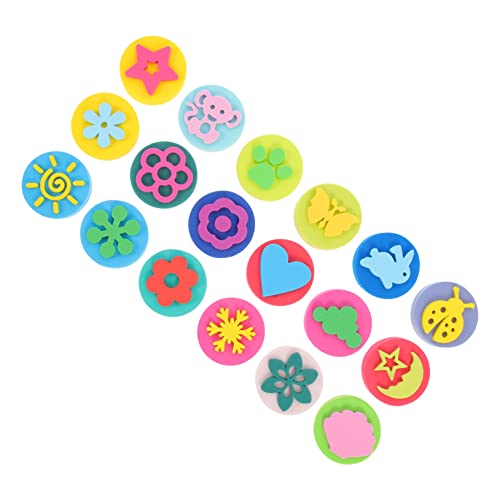 LRXIYODE 18 Stück Teiliges Stempelset Eva Doppelseitig Bunte Scrapbooking Spielzeugstempel mit Niedlichen Mustern Sichere Malwerkzeuge für Kindergarten und LRXIYODE 18 Stück Teiliges Stempelset Eva Doppelseitig Bunte Scrapbooking Spielzeugstempel mit Niedlichen Mustern Sichere Malwerkzeuge für Kindergarten und von LRXIYODE