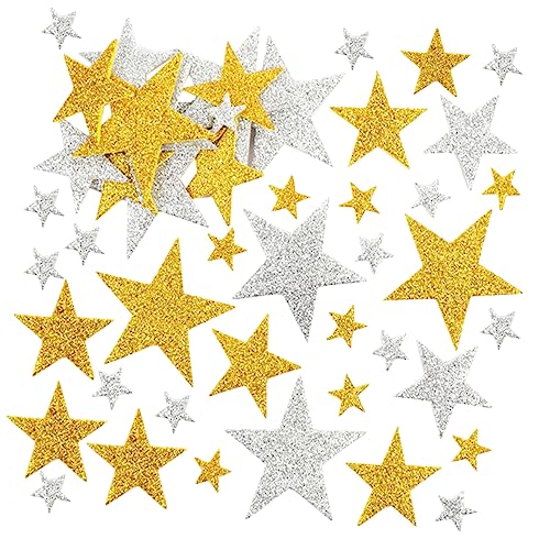 LRXIYODE 180stücke Glitzernde Sternaufkleber Bunte Stern Sticker Für Dekoration Bastelprojekte Scrapbooking Und Weihnachtsfeiern von LRXIYODE
