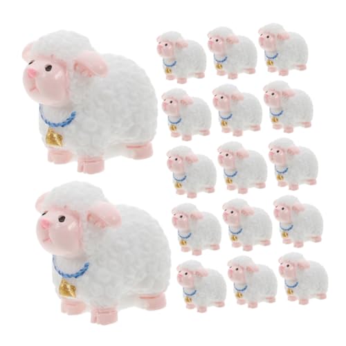 LRXIYODE 18stücke Mini Schaffiguren Aus Kunstharz Winzige Tierornamente Für Blumentöpfe Miniatur-Garten-Dekoration Cartoon-Schaf-Modelle Für Tischdekoration von LRXIYODE