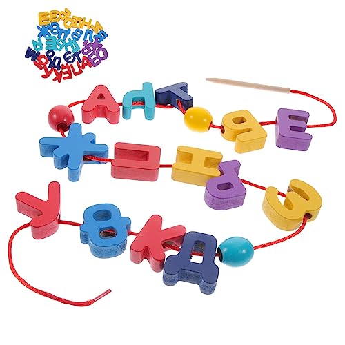 LRXIYODE 1Satz Holzspielzeug mit Russischem Alphabet Lernspielzeug für Alphabet Erkennung Motorik Fördern Vorschulbildung für Kleinkinder von LRXIYODE