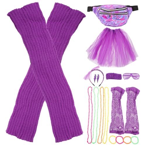 LRXIYODE 1satz Retro Damen Kostümsatz Mit Neonaccessoires Perlenkette Armbänder Und Haarschmuck Für Mottopartys Und Events LRXIYODE 1satz Retro Damen Kostümsatz Mit Neonaccessoires Perlenkette Armbänder Und Haarschmuck Für Mottopartys Und Events von LRXIYODE