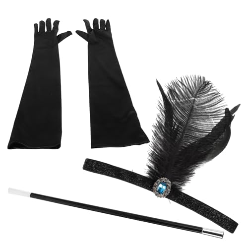 LRXIYODE 1Satz Jahre Kostümset für Damen Flapper Stirnband und Schwarze Handschuhe für Kostümpartys und Vintage Events und Geschenkidee LRXIYODE 1Satz Jahre Kostümset für Damen Flapper Stirnband und Schwarze Handschuhe für Kostümpartys und Vintage Events und Geschenkidee von LRXIYODE