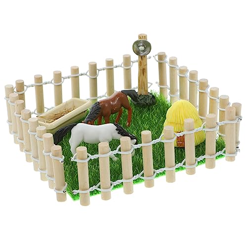 LRXIYODE 1Satz Maßstab Realistisches Ranch Mit Holzfarbener Umzäunung Und Pferdemodellen Für Mikrolandschaft Und Puppenhausgestaltung LRXIYODE 1Satz Maßstab Realistisches Ranch Mit Holzfarbener Umzäunung Und Pferdemodellen Für Mikrolandschaft Und Puppenhausgestaltung von LRXIYODE