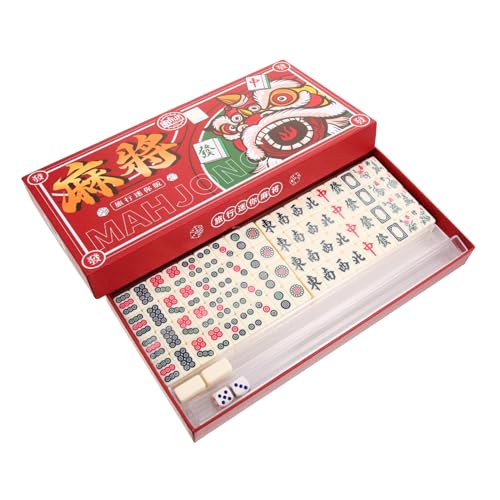LRXIYODE 1Satz Mini Mahjong Set für Reisen Tragbares Chinesisches Mahjong Set mit Fliesen Langlebiges Melaminmaterial für Partys und Freizeitgestaltung LRXIYODE 1Satz Mini Mahjong Set für Reisen Tragbares Chinesisches Mahjong Set mit Fliesen Langlebiges Melaminmaterial für Partys und Freizeitgestaltung von LRXIYODE