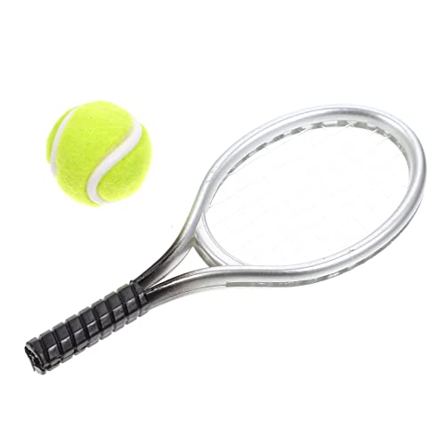 LRXIYODE 1Satz Mini Tennis Mini Tennis Dekorations Accessoire mit Ball für Puppenhaus Deko Verarbeitung für Kreative Miniaturgestaltung von LRXIYODE