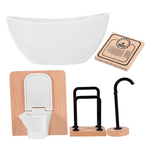 LRXIYODE 1Satz Miniatur Duschraum Toilette Badewanne Teiliges Möbel Set für DIY Puppenhaus Zubehör und Kreative Rollenspiele von LRXIYODE