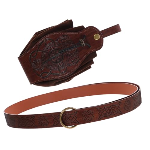 LRXIYODE 1Satz Mittelalterlicher Gürteltasche mit Schwertscheide Cosplay Zubehör für Renaissance Partys und Kostüme Braunes Dragon Set für Verschiedene Anlässe LRXIYODE 1Satz Mittelalterlicher Gürteltasche mit Schwertscheide Cosplay Zubehör für Renaissance Partys und Kostüme Braunes Dragon Set für Verschiedene Anlässe von LRXIYODE